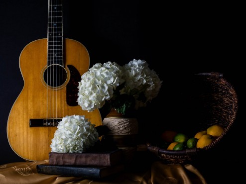 guitar with basket of fruit alternate