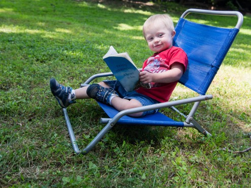 He took over bigger brother's summer reading assignment. Just a little Hemmingway...