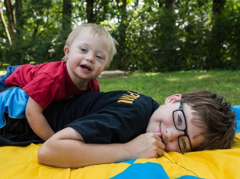 The boys ran and played chase and even the toddler decided to get in on the game.