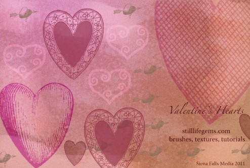 Freebie Friday: Valentine Hearts Photoshop Brush Collection